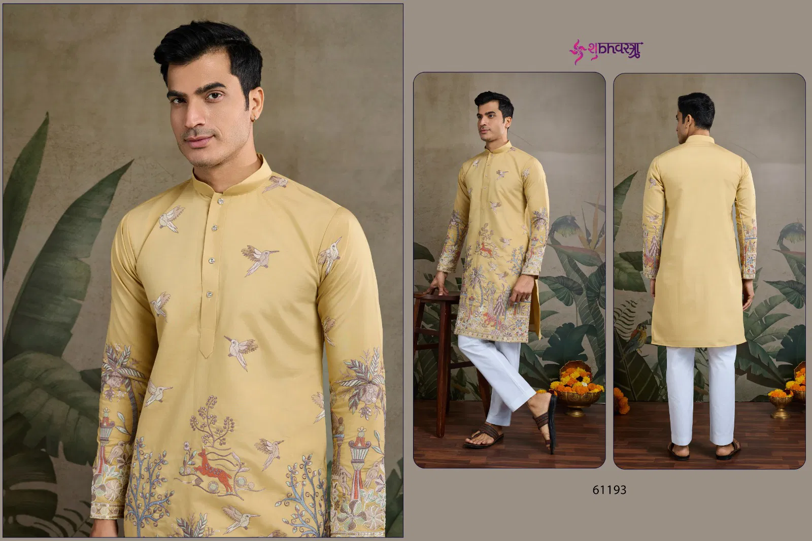 The Desi Edit By Shubhvastra Embroidered Mens Kurta Wholesale Shop In Surat